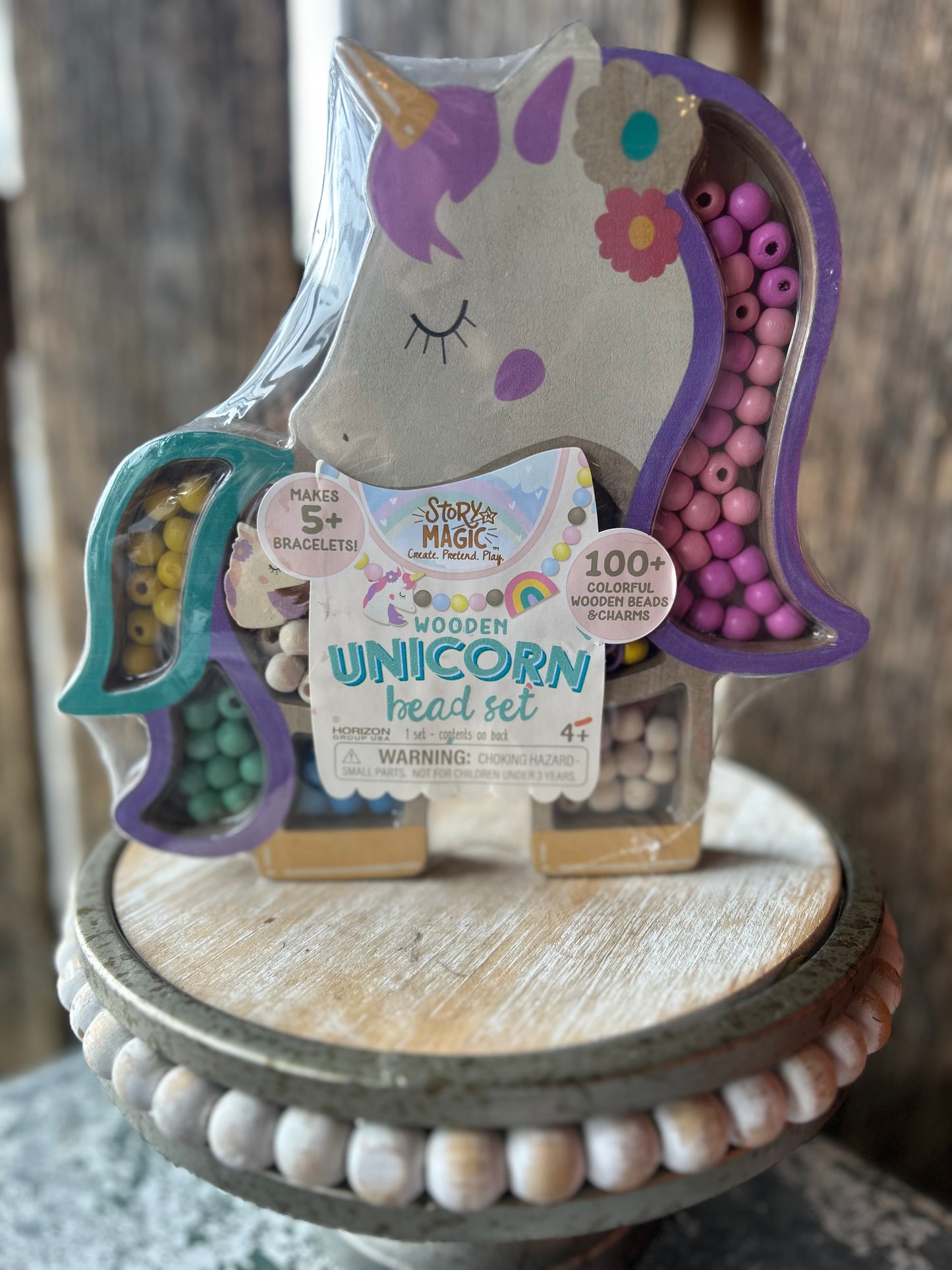 Wooden Unicorn Bead Set